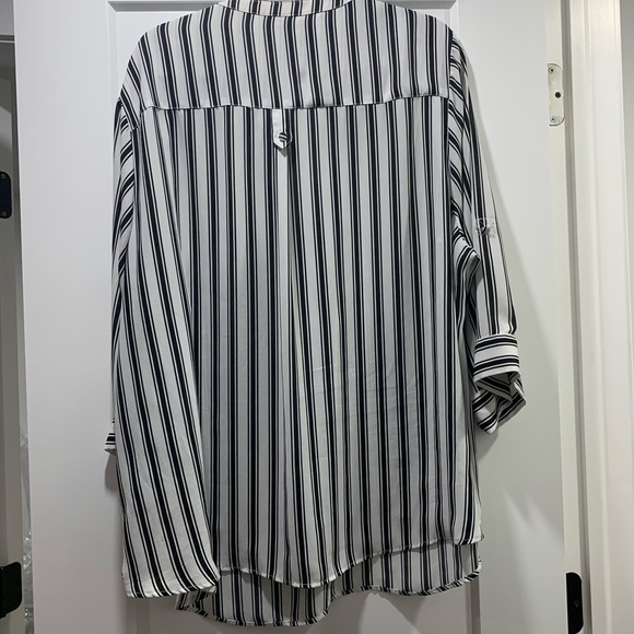 Torrid Black and White Striped Harper Blouse - Picture 3 of 5
